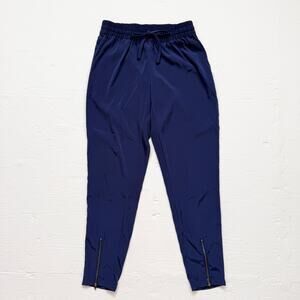 Leith Navy Flowy Drawstring Jogger Pants, Size XS